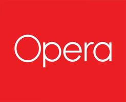 Opera Browser Symbol Brand Logo Name White Design Software Illustration Vector With Red Background