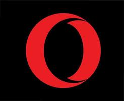 Opera Browser Brand Logo Symbol Red Design Software Illustration Vector With Black Background