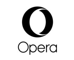 Opera Browser Brand Logo Symbol With Name Black Design Software Vector Illustration