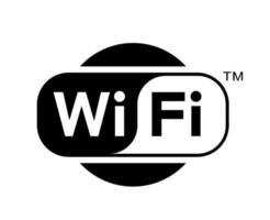 Wifi símbolo icono logo con nombre diseño móvil vector ilustración