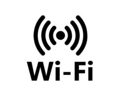 Wifi icono logo software teléfono símbolo con nombre negro diseño móvil vector ilustración