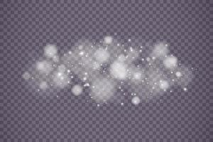 Shining bokeh isolated on transparent background. Light isolated lights. Transparent blurry shapes. Abstract light effect. Vector illustration.