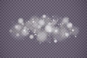 Shining bokeh isolated on transparent background. Light isolated lights. Transparent blurry shapes. Abstract light effect. Vector illustration.