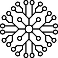 Snowflake icon. Christmas and winter theme. Simple flat black illustration on white background. Icon vector