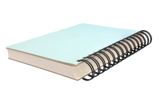 Light green spiral notebook on transparent background png file.