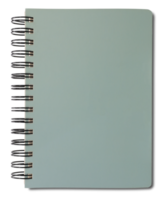 Gray spiral notebook on transparent background png file.