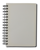 Gray spiral notebook on transparent background png file.