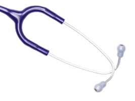 Purple stethoscope on transparent background - PNG File.