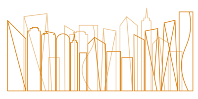 Cityscape line illustration. png