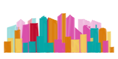 Cityscape colorful illustration. png