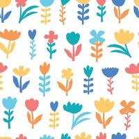 Seamless pattern with abstract floral elements on white background for wallpapers, wrapping paper, scrapbooking, nursery decor, stationary, etc. EPS 10 vector