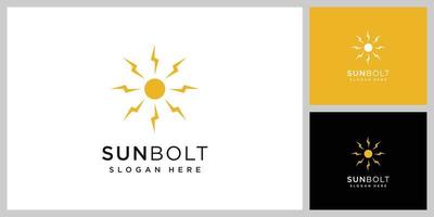 sun bolt logo vector design template