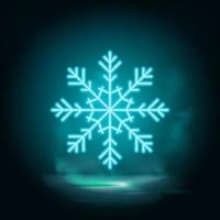 Snowflake neon vector icon Vector. Illustration of Snowflake on white background