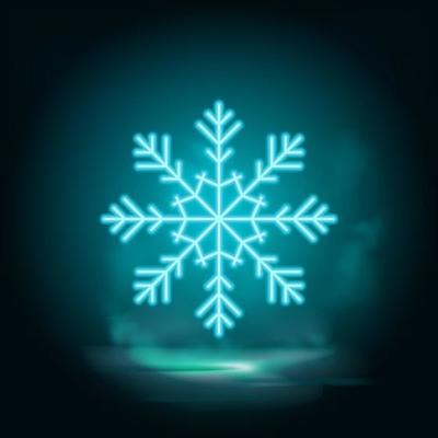Snowflake neon vector icon Vector. Illustration of Snowflake on white background