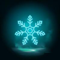Snowflake neon vector icon. Christmas and winter theme. Simple flat black illustration. Icon on white background