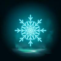 copo de nieve neón vector icono. Navidad y invierno tema. sencillo plano negro ilustración. icono en blanco antecedentes