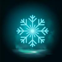 Snowflake neon vector icon Vector. Illustration of Snowflake on white background