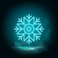 Snowflake neon vector icon Vector. Illustration of Snowflake on white background