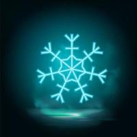 Snowflake neon vector icon Vector. Illustration of Snowflake on white background