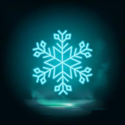 Snowflake neon vector icon Vector. Illustration of Snowflake on white background