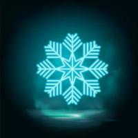 Snowflake neon vector icon Vector. Illustration of Snowflake on white background