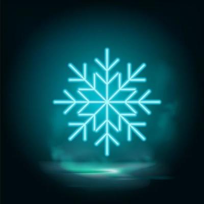 Snowflake neon vector icon Vector. Illustration of Snowflake on white background