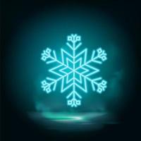 Snowflake neon vector icon Vector. Illustration of Snowflake on white background