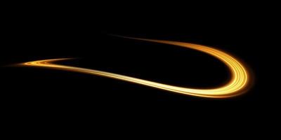 Abstract Golden beautiful light background. Magic sparks on a dark background. Mystical speed stripes, glitter effect. Shine of cosmic rays. Neon lines of speed and fast wind. Glow effect vector