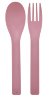 Pink spoon and  fork on transparent background png file