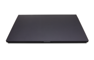 Black colored notebook computer on transparent background PNG File