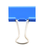 Blue binder clip on transparent background png file.