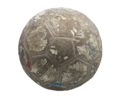 Grunge soccer ball on transparent background png file.