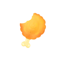 schattig gebakken kip snel voedsel stationair sticker olie schilderij png