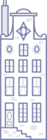 Amsterdam Haus. Fassade von europäisch alt Gebäude. Holland heim. Gliederung Illustration png