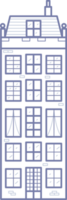 amsterdam hus. Fasad av europeisk gammal byggnad. holland Hem. översikt illustration png
