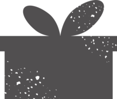 einfach Geschenk Kasten. texturiert Symbol. Silhouette von das Box png