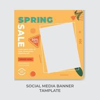 Spring Social media post template vector