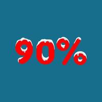 10 off. A discount of ten percent. Numbers in the snow. Winter sale, Christmas sale, holiday sale. Flat vector