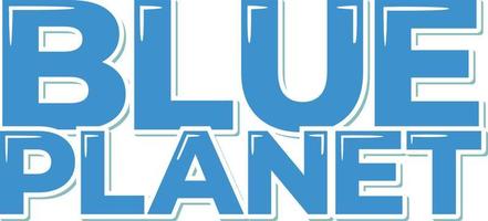 azul planeta estético letras vector diseño