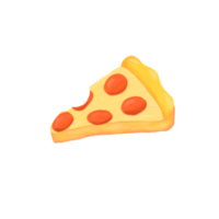 Cute pizza fast food stationary sticker oil painting png