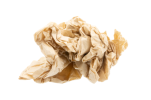 Crumpled paper on transparent background PNG File.