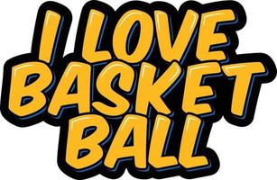 yo amor baloncesto vector