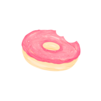 Cute donut fast food stationary sticker oil painting png