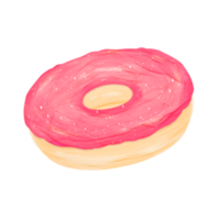 Cute donut fast food stationary sticker oil painting png