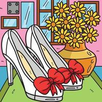 Wedding Shoes Colored Cartoon Illustration vector