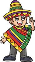 Cinco de Mayo Happy Mexican Boy Cartoon Clipart vector