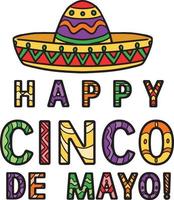 Happy Cinco de Mayo Cartoon Colored Clipart vector