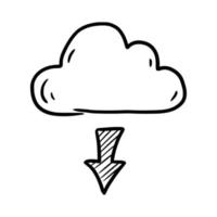 Doodle data server, download cloud vector