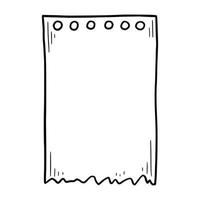 Hand drawn paper memo sticky. Doodle vector