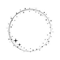 Star circle frame. Wreath round vector